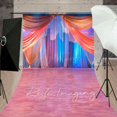 Aperturee - Aperturee Colorful Party Sparkle Curtains Stage Sweep Backdrop